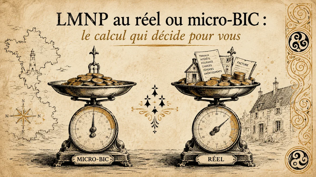 Deux balances anciennes côte à côte chargées de petites pièces, illustration éditoriale parchemin